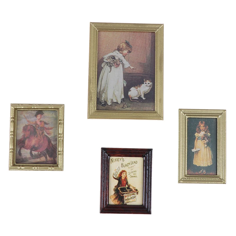 1Set 1:12 Dollhouse Miniature Oil Painting Wall Picture Decoration AccessoODFS