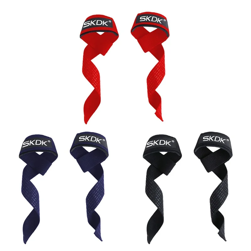 1 زوج رفع الاثقال حزام يدين كمية عالية المضادة للانزلاق الرياضة اللياقة البدنية معصم ناعم الأشرطة رياضة دعم قبضة حزام اللياقة البدنية