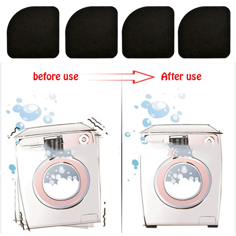 4Pcs/Lot Washing Machine Shock Pads Non slip Anti Vibration Mats Black