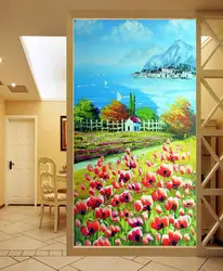 Пастырской пейзажи настенная живопись маслом фото обои на заказ 3d обои Спальня прихожей офиса отель двери Книги по искусству Room Decor