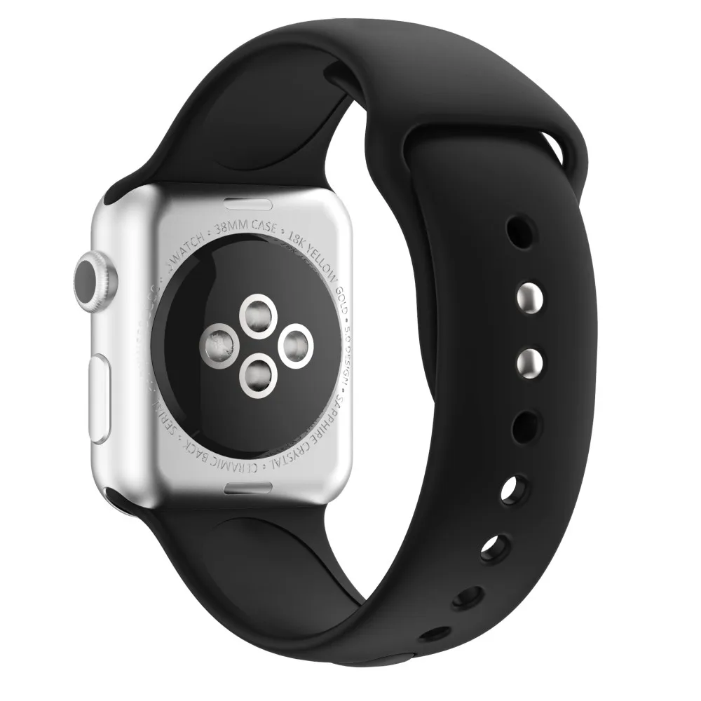 Силиконовый ремешок для Apple Watch 38 мм 42 мм 40 мм 44 мм запасной ремешок для спортивных часов резиновый браслет для iWatch серии 5 4 3 2 1 ремешок для часов