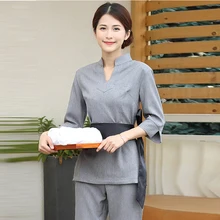 Униформа для сотрудниц спа-салонов новые салон красоты в целом техник Одежда Костюм Женский ног pedicure оздоровительный салонах красоты ванночка для ног Форма