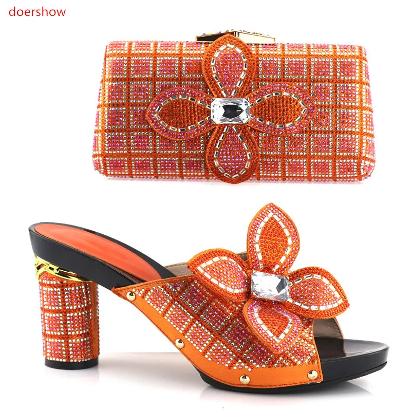 

doershow NEW Nigerian Shoes and Bag Set African Matching Shoes and Bags Italian In Women Italian Shoes with Matching Bags!HV1-29