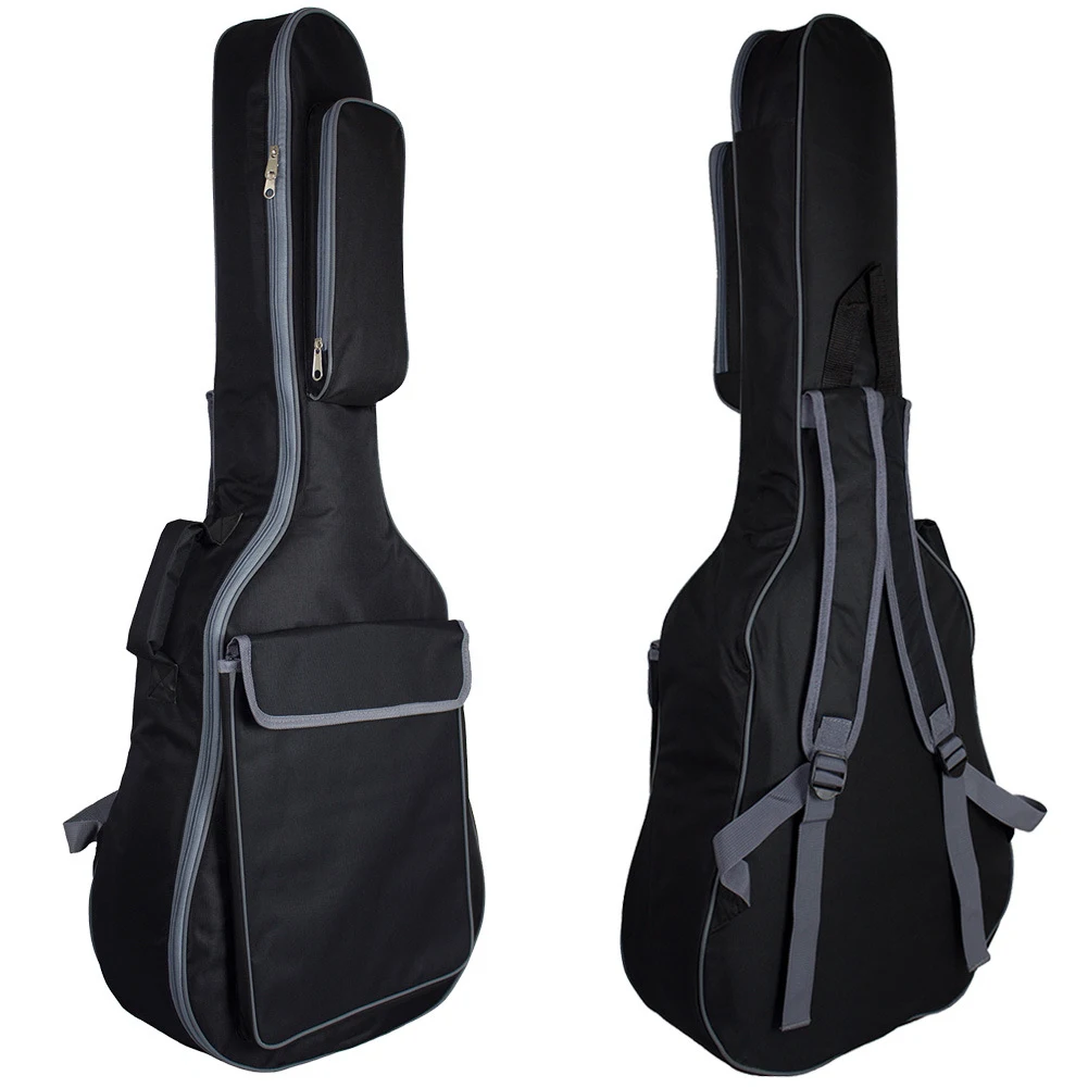 

Padded Reinforced Oxford Cloth Carry Black Protection Cover Soft Interior Zipper Pockets Thicken Guitar Bag Travel Case