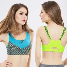 Женская обувь на застежке-молнии Спортивный Бюстгальтер Push Up противоударный Топ Нижнее Бельё для девочек с внутренней Pad Бег тренажерный зал Фитнес бег Йога рубашка