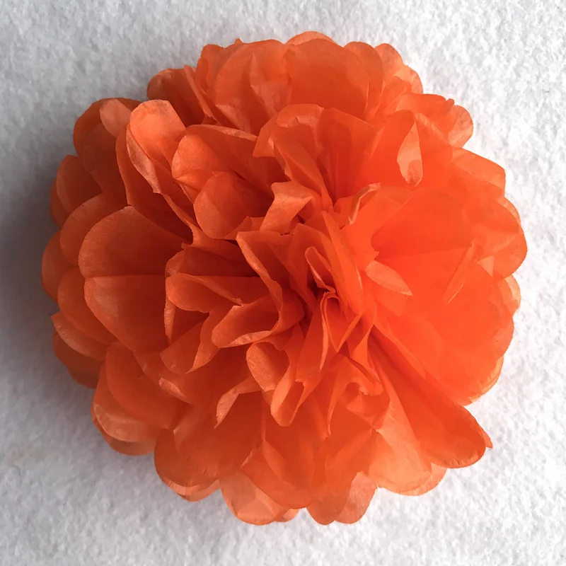 6inch Simulation Peony Flower DIY Tissue Paper Flower for Romantic Wedding Decoration Home Party Decorative Paper Flowers Balls - Цвет: dark orange