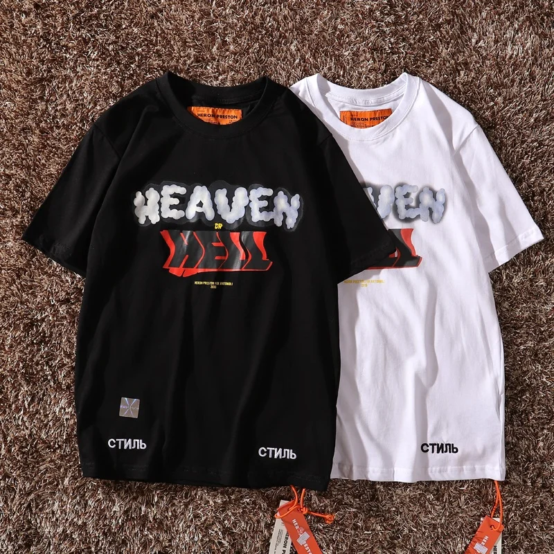 

Heron Preston T Shirts 2019 New Men Women Letter Streetwear Heron Preston T-shirt Black White Leisure Heron Preston T shirt