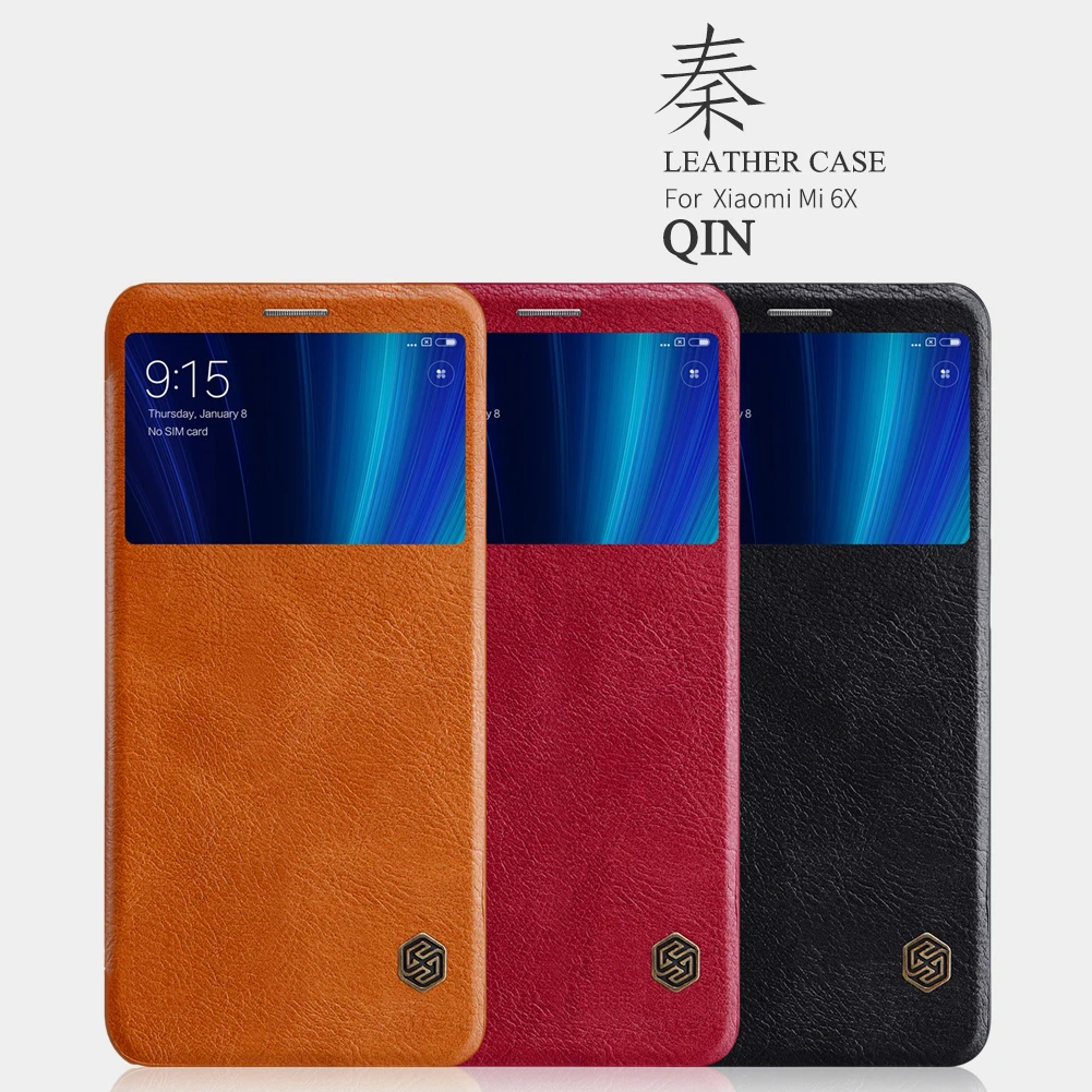 

Xiaomi Mi 6X Case Xiaomi Mi A2 Cover Nillkin Qin Series PU Leather Flip Case for MI6X Mi A2 MiA2