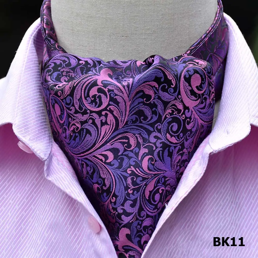 Мужские официальные шарфы с принтом пейсли, шарфы для свадебной вечеринки, высокое качество, галстук RSTIE0318 - Цвет: BK11