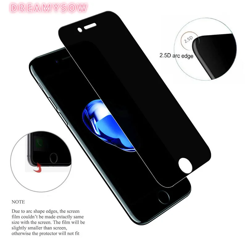 Koop Anti Spy Privacy Gehard Glas Screen Film Voor iPhone X XS XR XSMAX 7 7 Plus 6 6 s plus 5 s 5C 0.3mm 2.5D 9 H