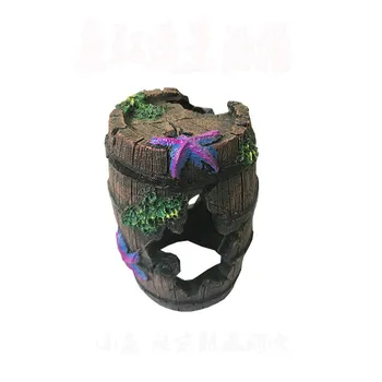 

Aquarium Decoration Simulation Landscaping Barrel Aquarium Decoration Small Fish Reptile Hiding Cave Small Barrel