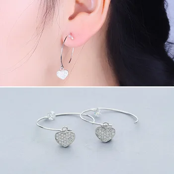 

Factory Direct Sale S925 Tremella Female Fashion Is Full Of Peach Heart Ear Ring A Undertakes To