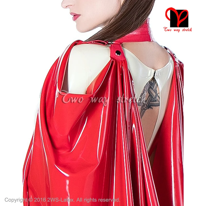 Сексуальный красный латексный халат с пуговицами длинный резиновый плащ резиновая Блузка комбинезон Болеро Топ рубашка Блейзер Плюс размер DY-009