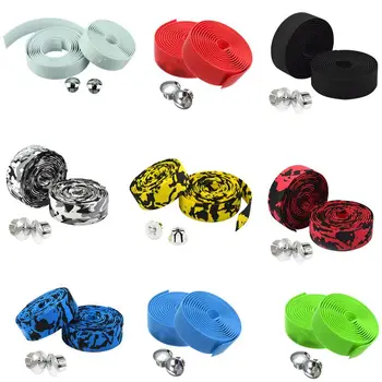 

2018 New Colorful Cycling Handle Belt Bike Bicycle Cork Handlebar Tape Wrap +2 Bar Cycling Supplies