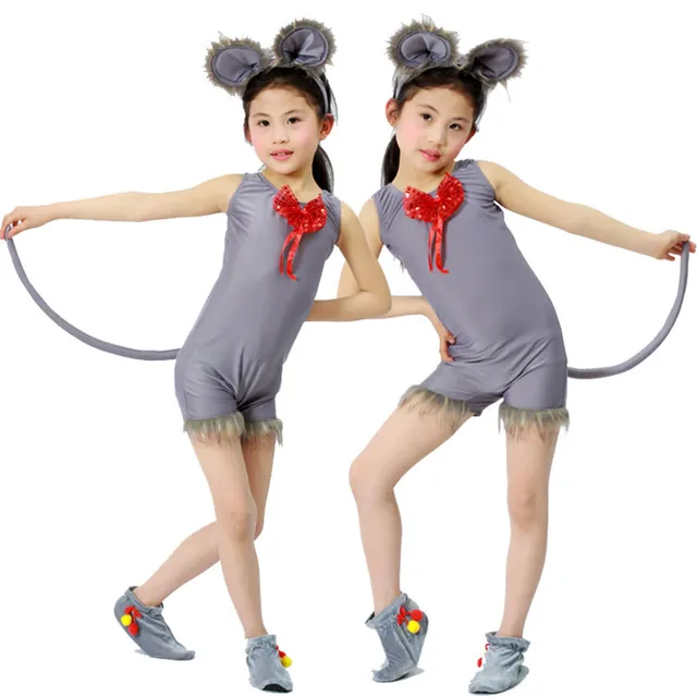 gray mouse costume for children kindergarten performance clothing party costume mouse animal