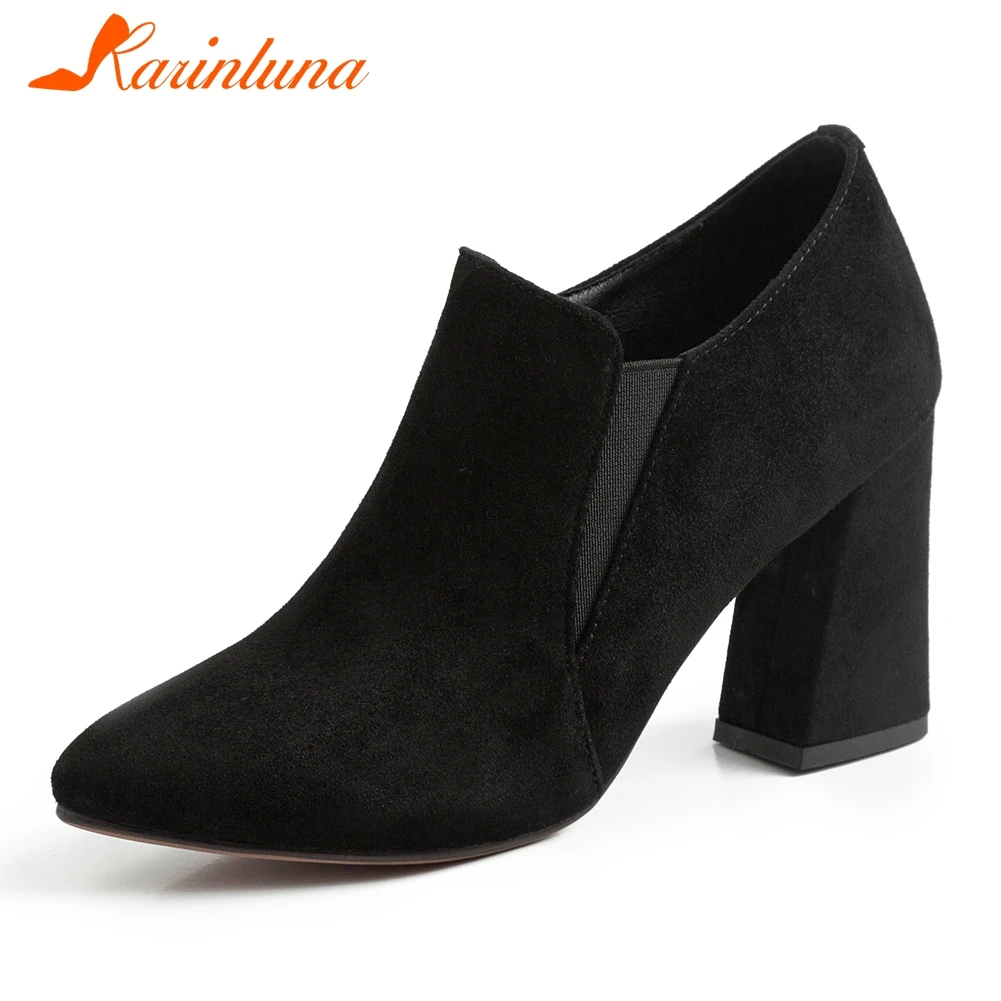 

KARINLUNA High Quality 2019 Brand New Chick High Heels Office Lady Pumps Woman Shoes Elastic Band Shoes Woman Pumps Female