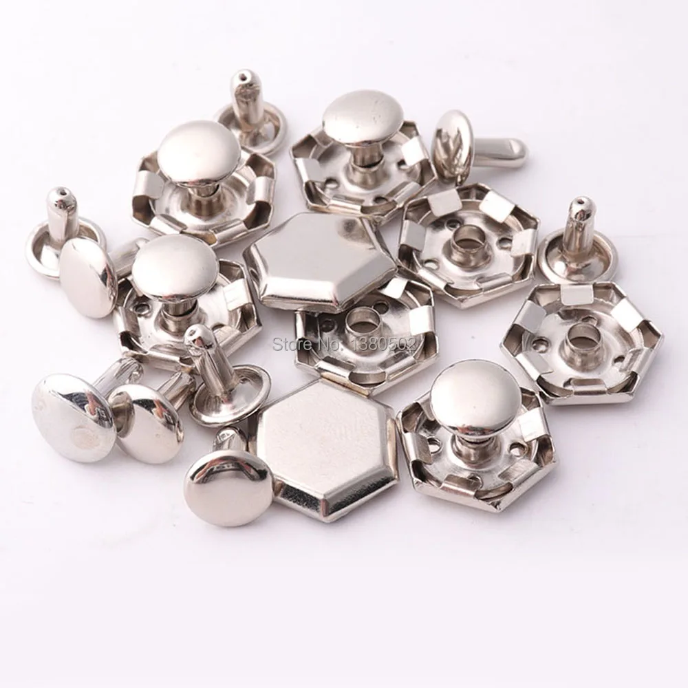 50sets Hexagon Shape 25mm large Garment rivets Button decoration Spikes