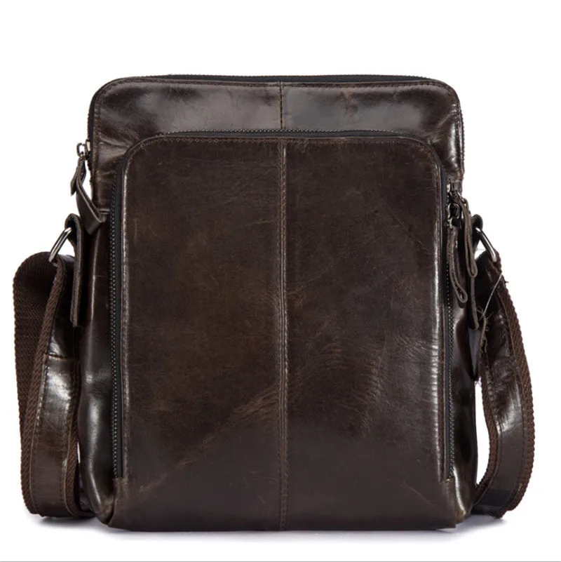 

ALAVCHNV original design new men's shoulder oil wax leather portable suede leather retro messenger bag 8565