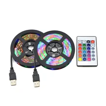 Tira de luces LED, bombilla de luz RGB para libros, decoración de fondo de TV, cinta de iluminación para decoración de escritorio, cuerdas de 1M, 2M, 3M, 4M, 5M, RGB DC 5V, USB 2835