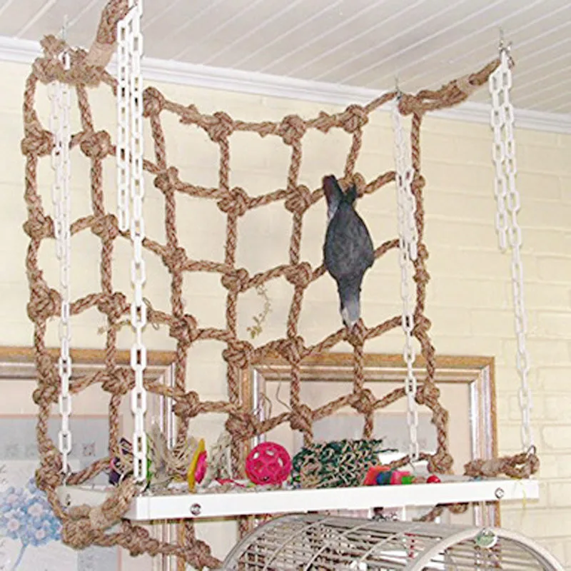 38x38cm Durable Pet Parrot Birds Climbing Net Toys Parakeet Cockatiel Swing Play Rope Ladder Chew Toy