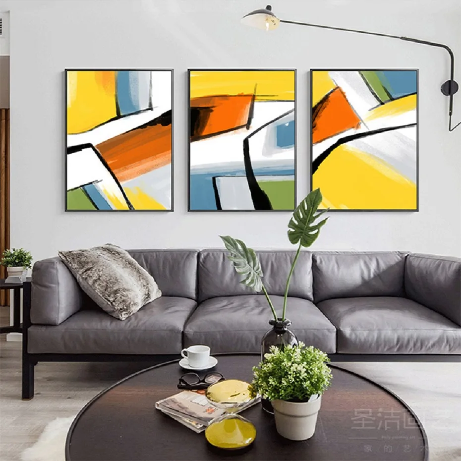 

Abstract Warm Yellow Whatecolor Wall Art Canvas Paintings Wall Printed Pictures Art Prints and Posters Living Room Home Decor