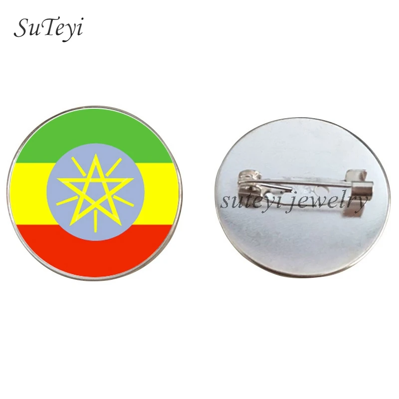 SUTEYI, Винтажная брошь в виде значка, Ангола/Бенин/Ботсвана, флаг, стеклянный купол, броши, булавки, ювелирные изделия