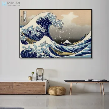 

Vintage Famous Japanese Ukiyoe Poster Sea Landscape Sexy Naked Woman Wall Art Print Picture Home Decor Canvas Painting Custom