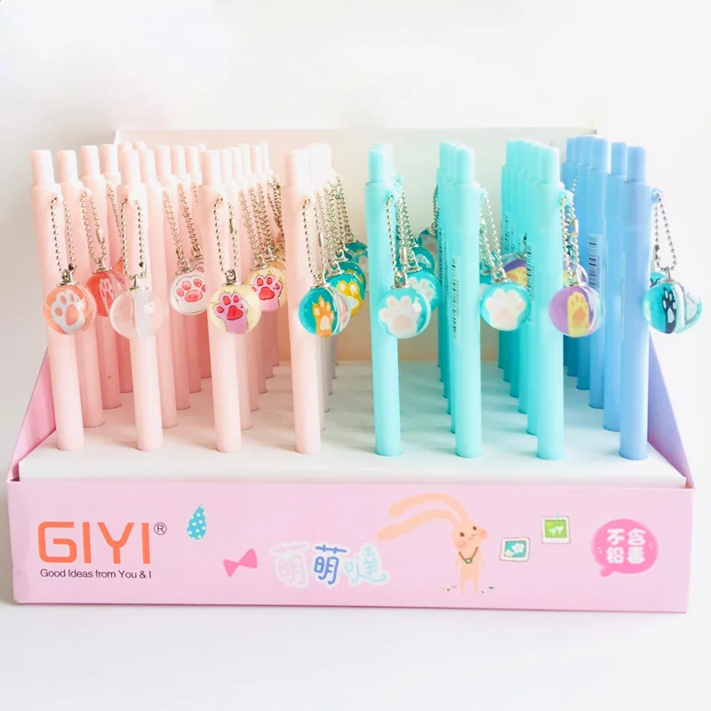 

36 pcs/lot Glass Bead Cat Claw Mechanical Pencil Cute 0.5mm Student Automatic Pen For Kid School Office Supply Escolar Papelaria