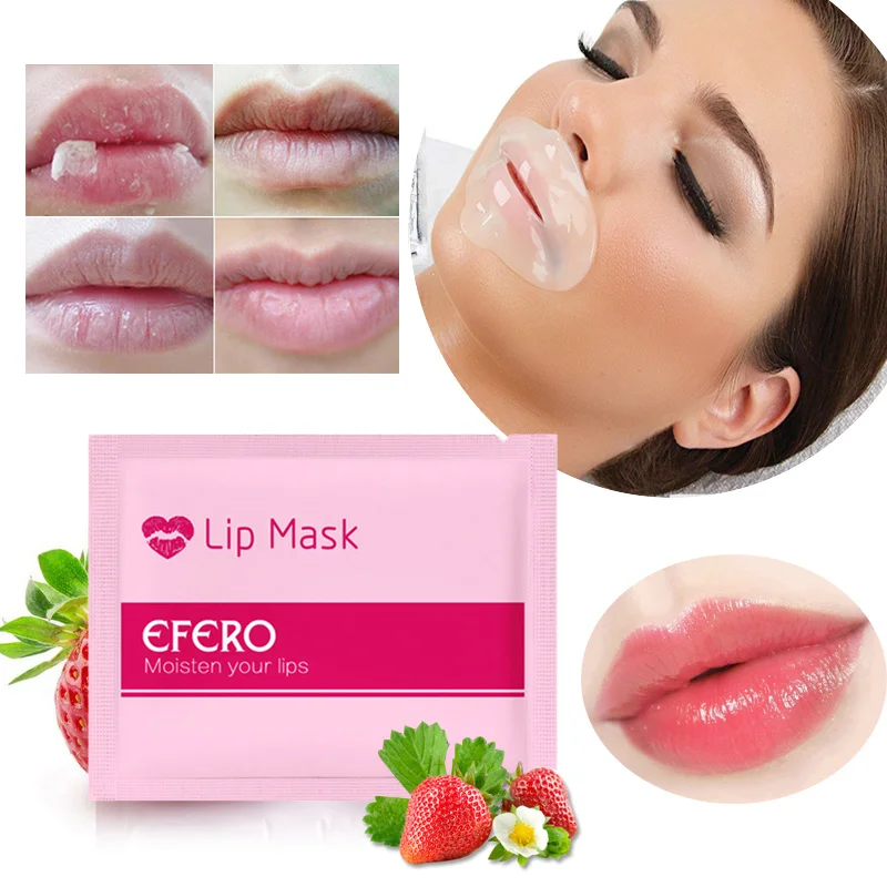 

EFERO Collagen Lip Mask Pads Patch for Lip Patches Moisturizing Exfoliating Lips Plumper Pump Essentials Lips Care 1/2pack TSLM1