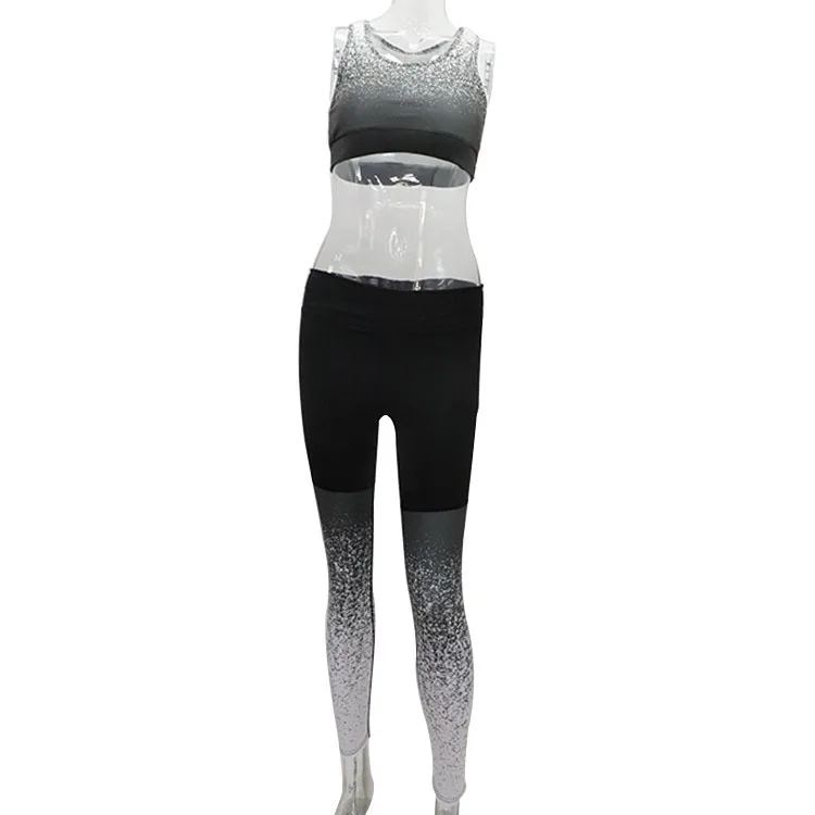 New Starry Sky Yoga Set Running Sport Suit Women Tracksuit Fitness Gym Bra+Pants Sportswear Leggings Tight Sports Clothing - Цвет: Grey Yoga Set