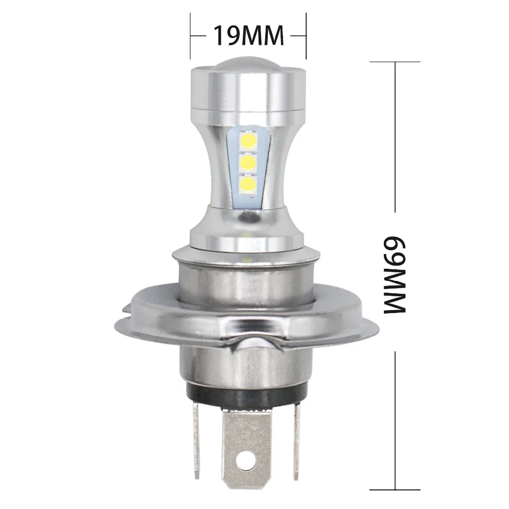 H4 светодиодный 3030 18SMD дальний/ближний свет, автомобильный противотуманный светильник, головной светильник s, передний светильник, дневные ходовые огни, мотоциклетные лампы белого цвета