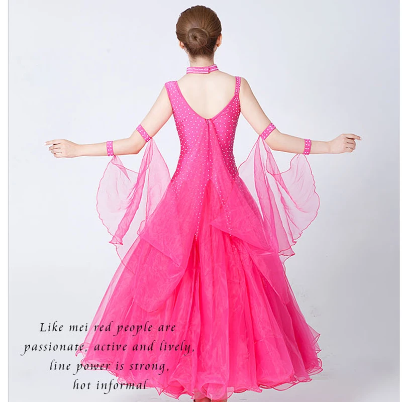 Лидер продаж; женские стандартные Бальные платья без рукавов для девочек спандекс танцы взрослый костюм Вальс Конкурс бальных танцев платье