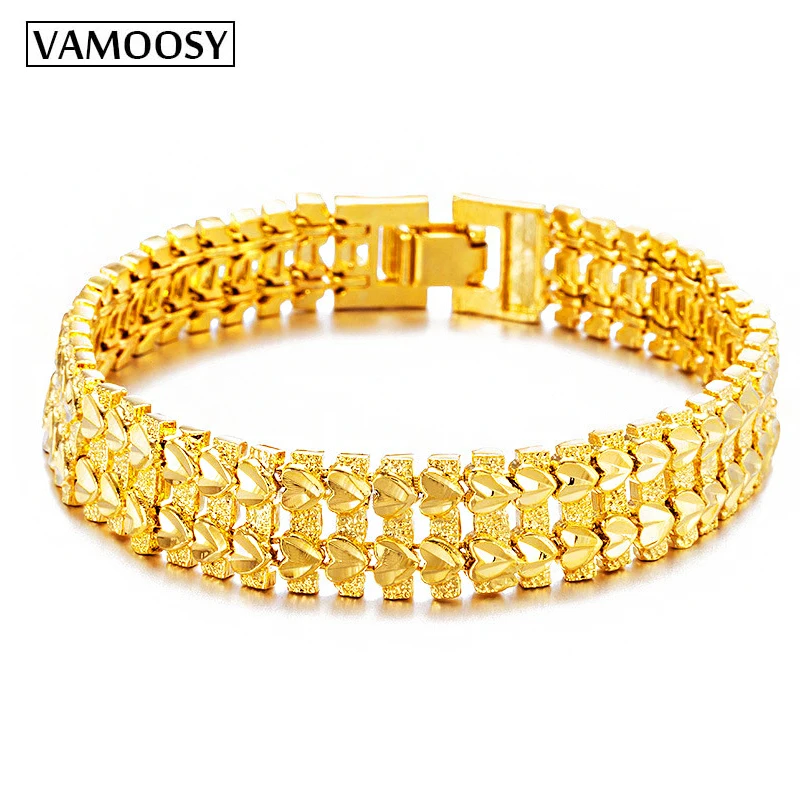 Чистый 24 K золотой цвет браслет мужские ювелирные изделия удачные браслеты для мужчин прекрасный браслет мужской Рождественский подарок