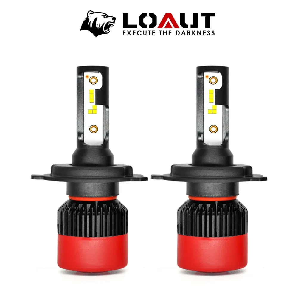 

LOAUT 2PCS H4-3 9003 High Low Car Headlights Mini Bulb H4 Led Hi-Low Beam 70W 9000Lm 6000K 12V 24V Auto Fog Light Headlamp Mini