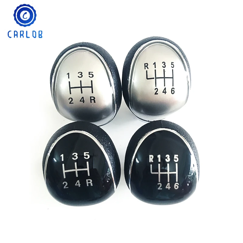 

CARLOIB Black / Silver Cap 5/6 Speed Car Gear Shift Konb Stick Gaiter Knob For Ford Focus 2008-2013 Fiesta MK7 C-max Galaxy Kuga