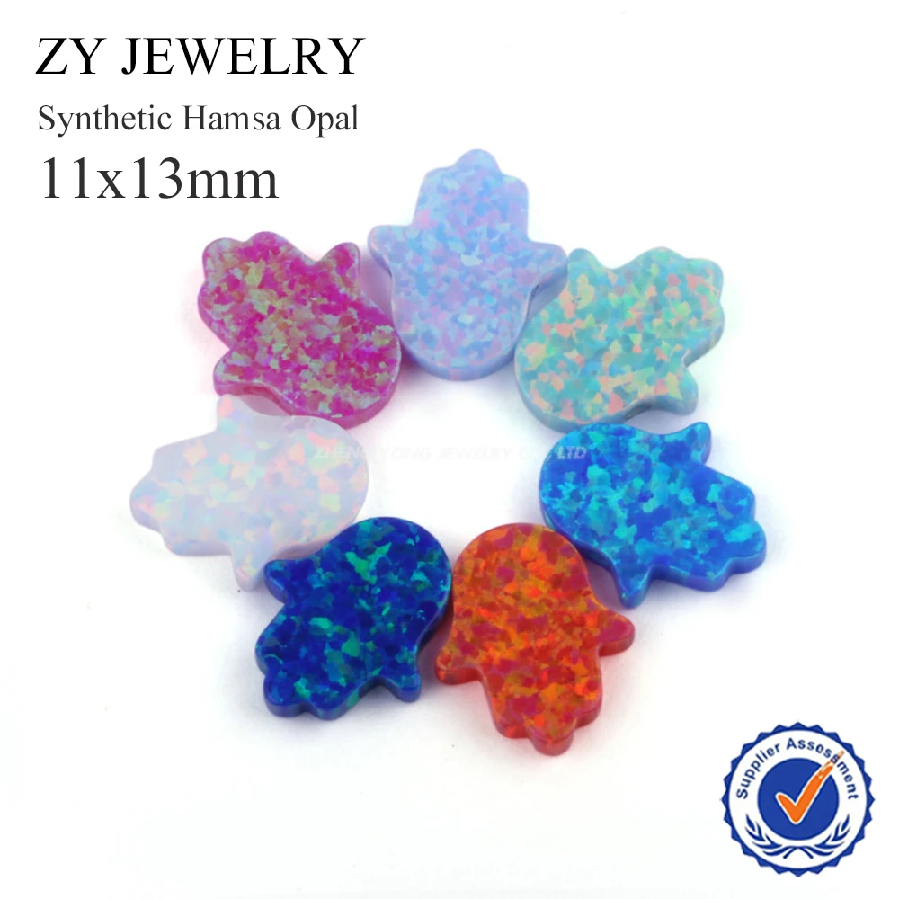 

HOT ! Hamsa Opal Loose Gem 11x13mm (Across Hole) Mix Color Wholesale for Opal Jewelry Necklace for Women Girl