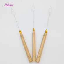 Wholesale-10pcs тянет нано петля для нити бисер погрузчик с деревянной ручкой для нано микро кольца наращенные волосы