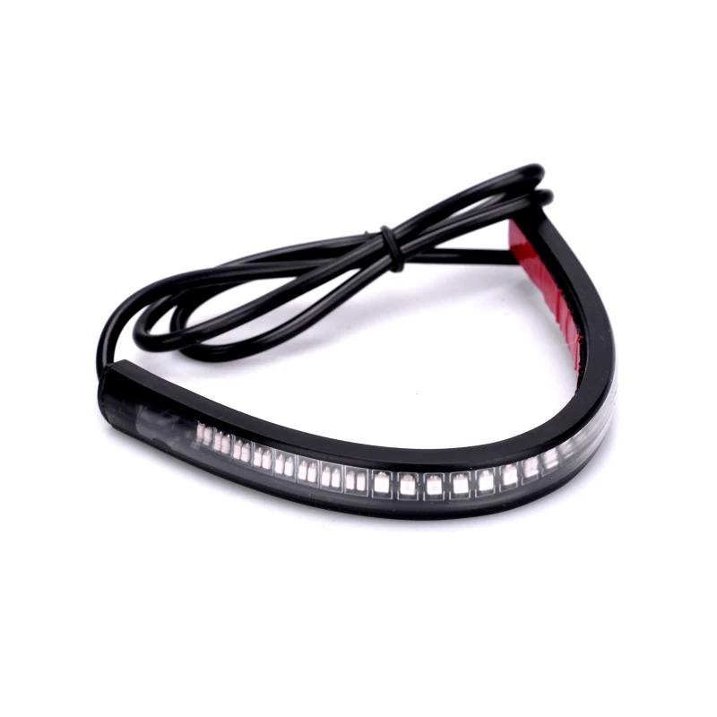 Universal 48 Leds LED Motorcycle Brake Turn Signal Light Strip License Plate Light Flashing Tail Stop