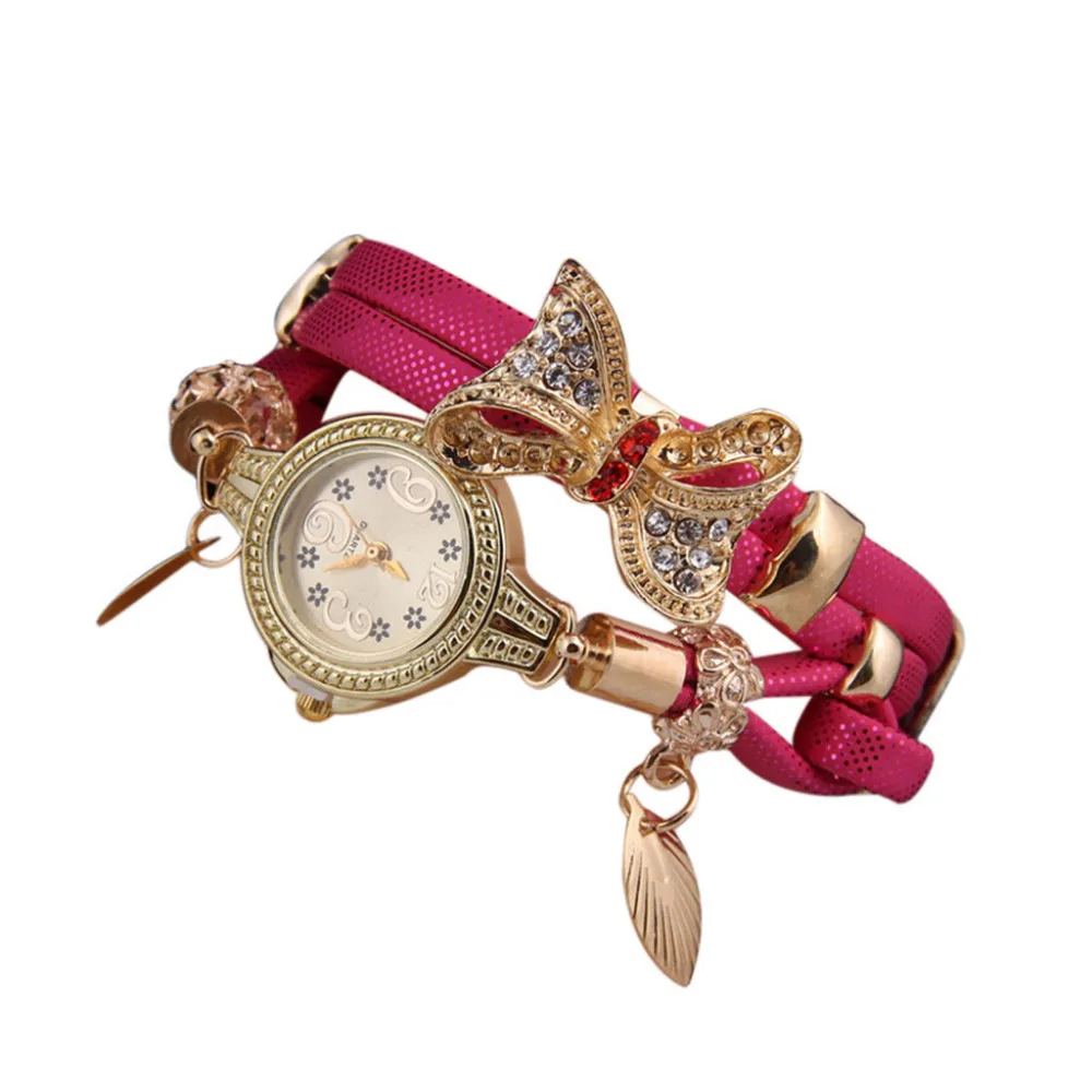 Бабочка ретро часы-браслет со стразами часы женские милые свадебные кварцевые часы женские наручные часы relogio masculino