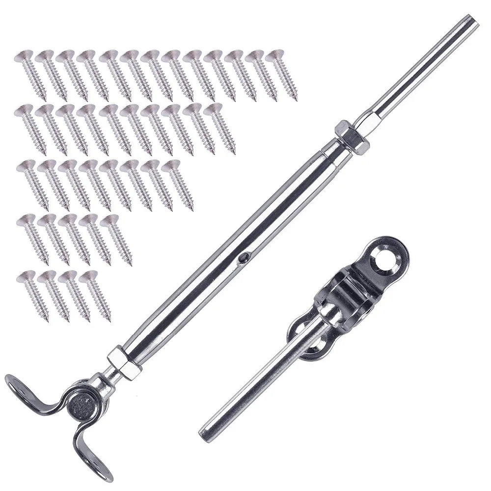316-Stainless Steel Adjustable Angle Cable Railing Hardware Kit fit Wire Rope 