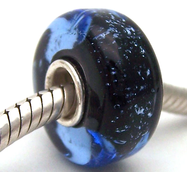 

YJG98 Cylinder 100% S925 Sterling Silver Beads Murano Glass beads Fit European Charms Bracelet charms diy jewelry Lamp-work