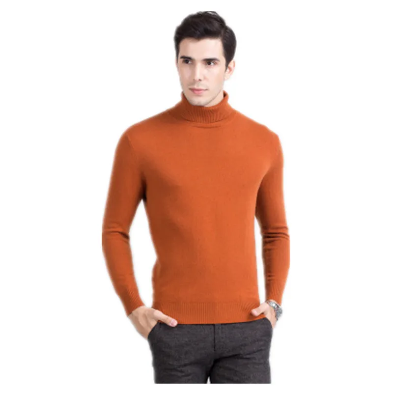 Men's Cashmere Sweaters Winter Warm Knitted Turtleneck
