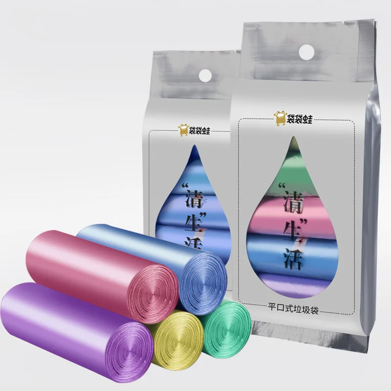 

New Material Thickened 45*50 Garbage Bag Household Appliances One-off Coiled Colour Garbage Bags Home Waste Bin 150 Pcs