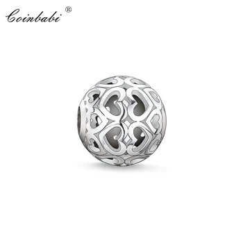 

Bead Hearts, Thomas Style Silver TS Romantic Gift For Women Gift Fit Karma Bracelet Necklace Key Chain Wholesale