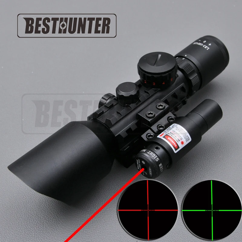 

3-10X42E M9C Adjustable Rifle Scope Mounts Red Dot Tactical Optics Hunting Rangefinder Hunting Scope Front Sight