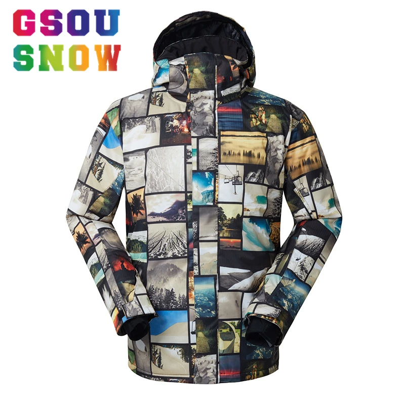 Gsou Snow Winter Ski Jacket Men Outdoor Warmth Waterproof Windproof Breathable Snowboard Jackets -30 Degree Clothes | Спорт и