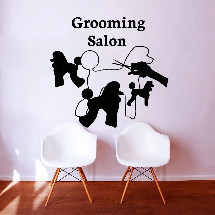 Dog Grooming Salon Pet Shop Sticker Decal  Posters Vinyl Wall Art Decals Parede Decor Mural Pet Shop Sticker