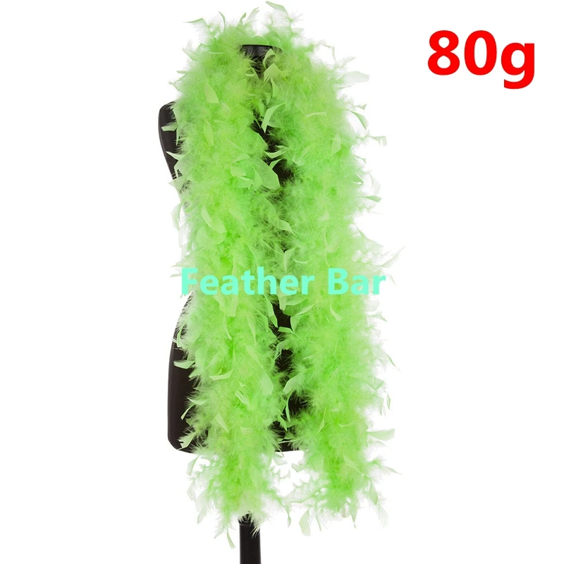 80gram/pc Apple Green color big&fluffy turkey feathe boa 20 yard/lot