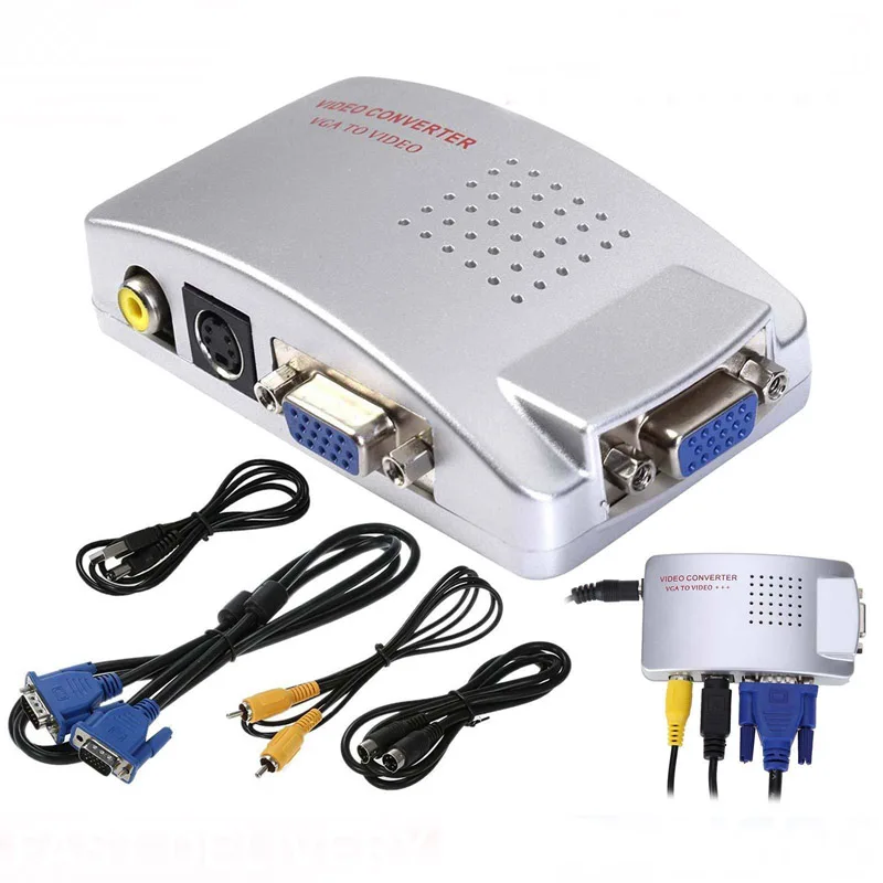 Universal PC NTSC PAL VGA to TV Composite Video RGB Converter AV RCA SVideo Signal Adapter Converter Switch Switcher Box
Universal PC NTSC PAL VGA to TV Composite Video RGB Converter AV RCA SVideo Signal Adapter Converter Switch Switcher Box