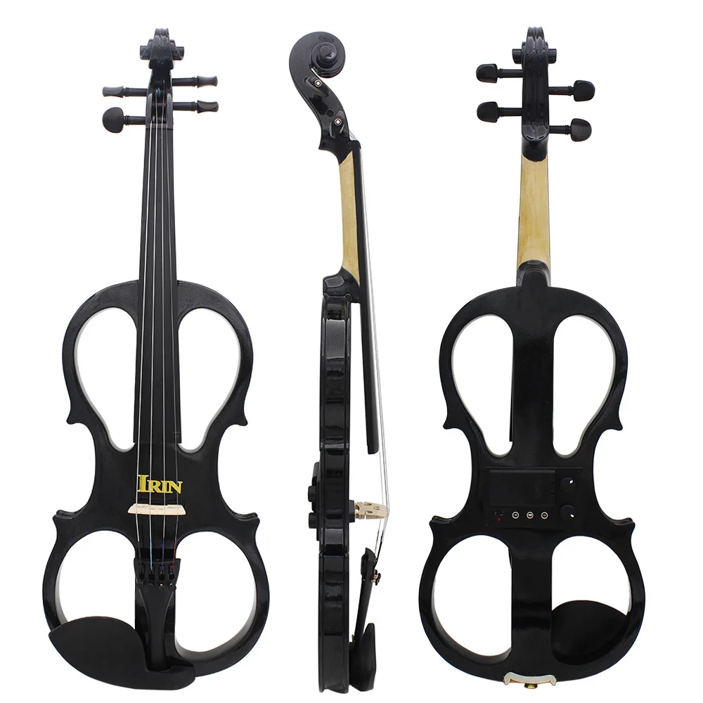 

Wood Maple 4/4 Electric Violin Fiddle Stringed Instrument with Ebony Fittings Cable Headphone Case for Music Lovers Beginners
